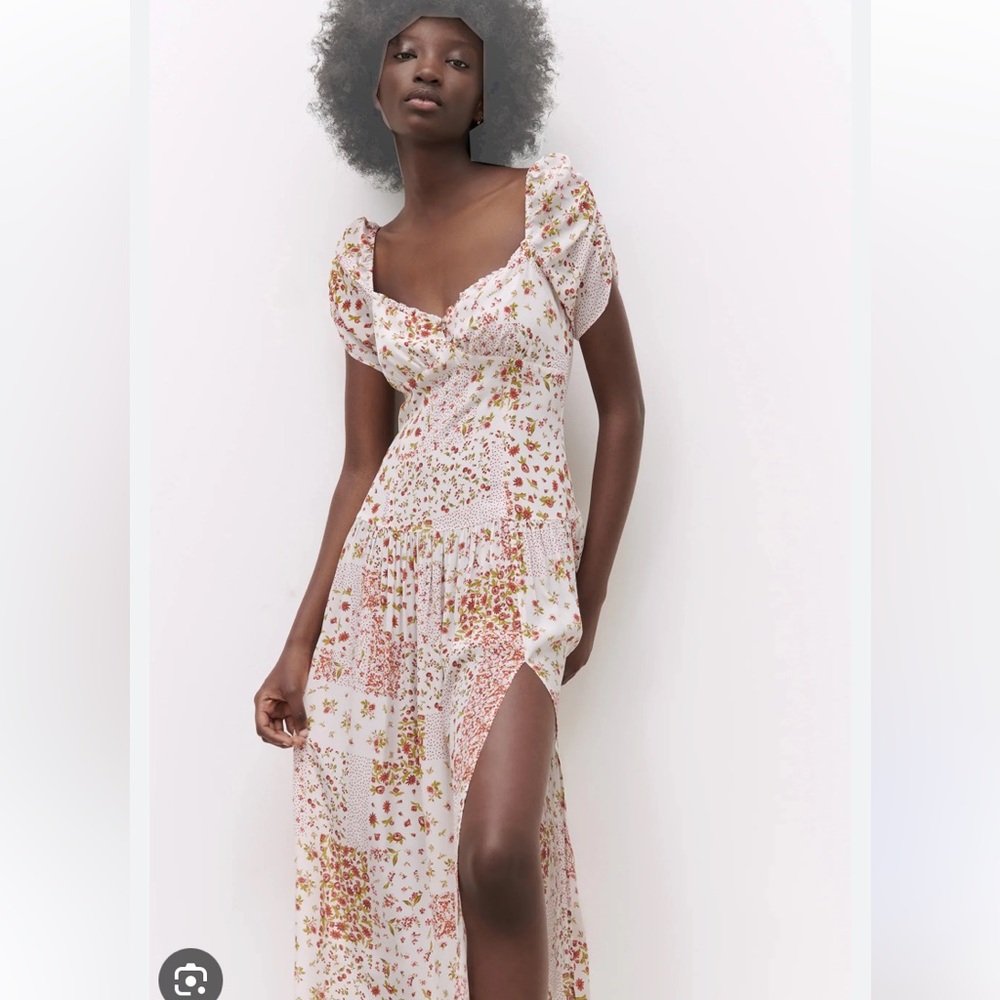 Zara Patchwork slit dress